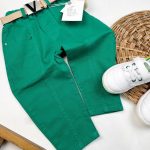 شلوار سبز کتان